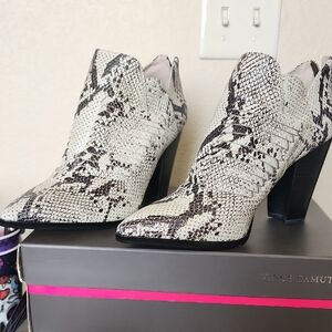 Vince Camuto Snakeskin Ankle Boots